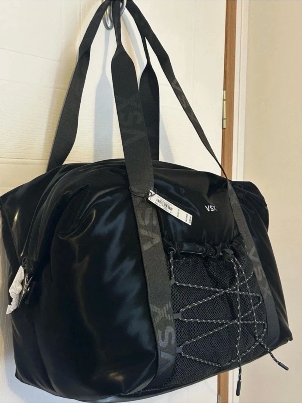 VSX Black Nylon Duffel with Front Mesh Pocket